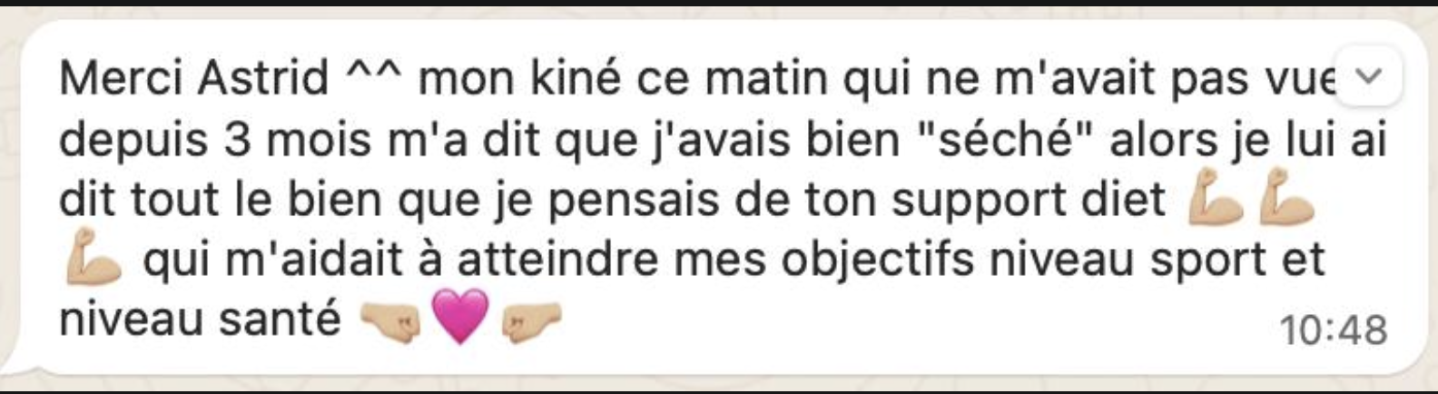 Quand le kiné constate visuellement la sèche.